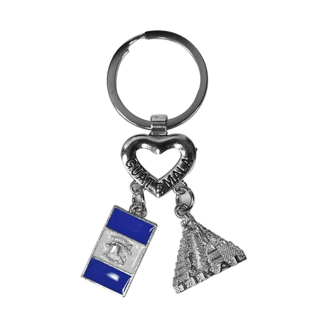 Llaveros con piramide de tikal