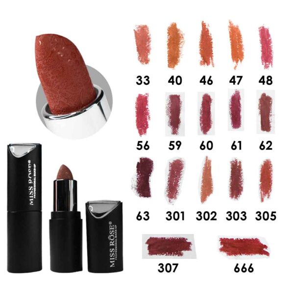 Labiales Miss Rose tubo negro punta transparente