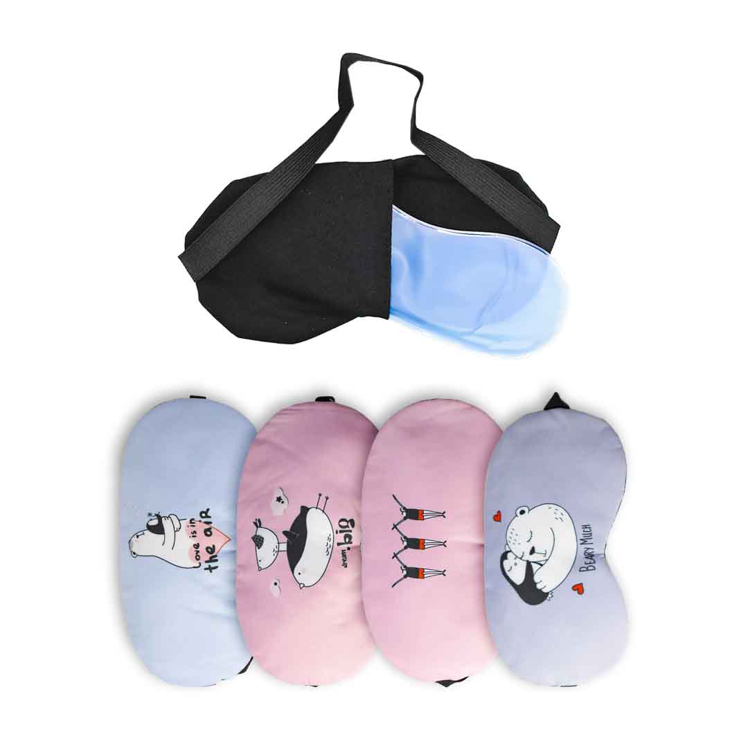 Antifaz para dormir con diseño de animales y amor