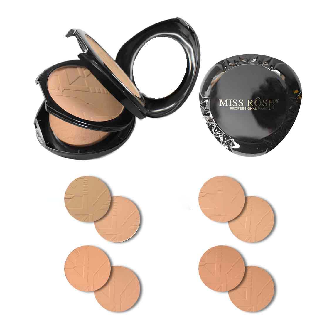 Polvos dobles con espejo Miss Rose negros