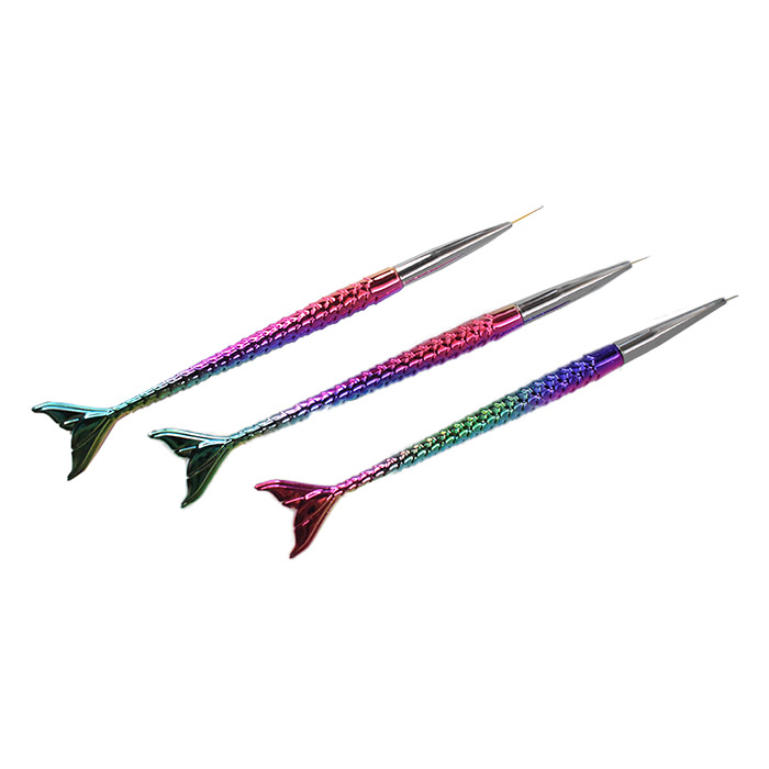 Kit de pinceles de 3 unidades con diseño de sirena