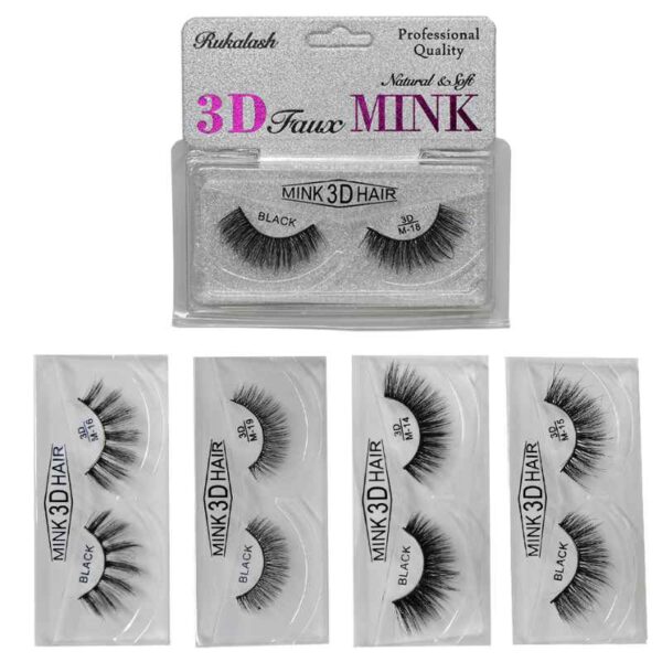 Pestañas Rukalash Faux mink 3D surtidas