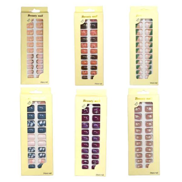 Set de uñas beauty nail para pies empaque beige 24u
