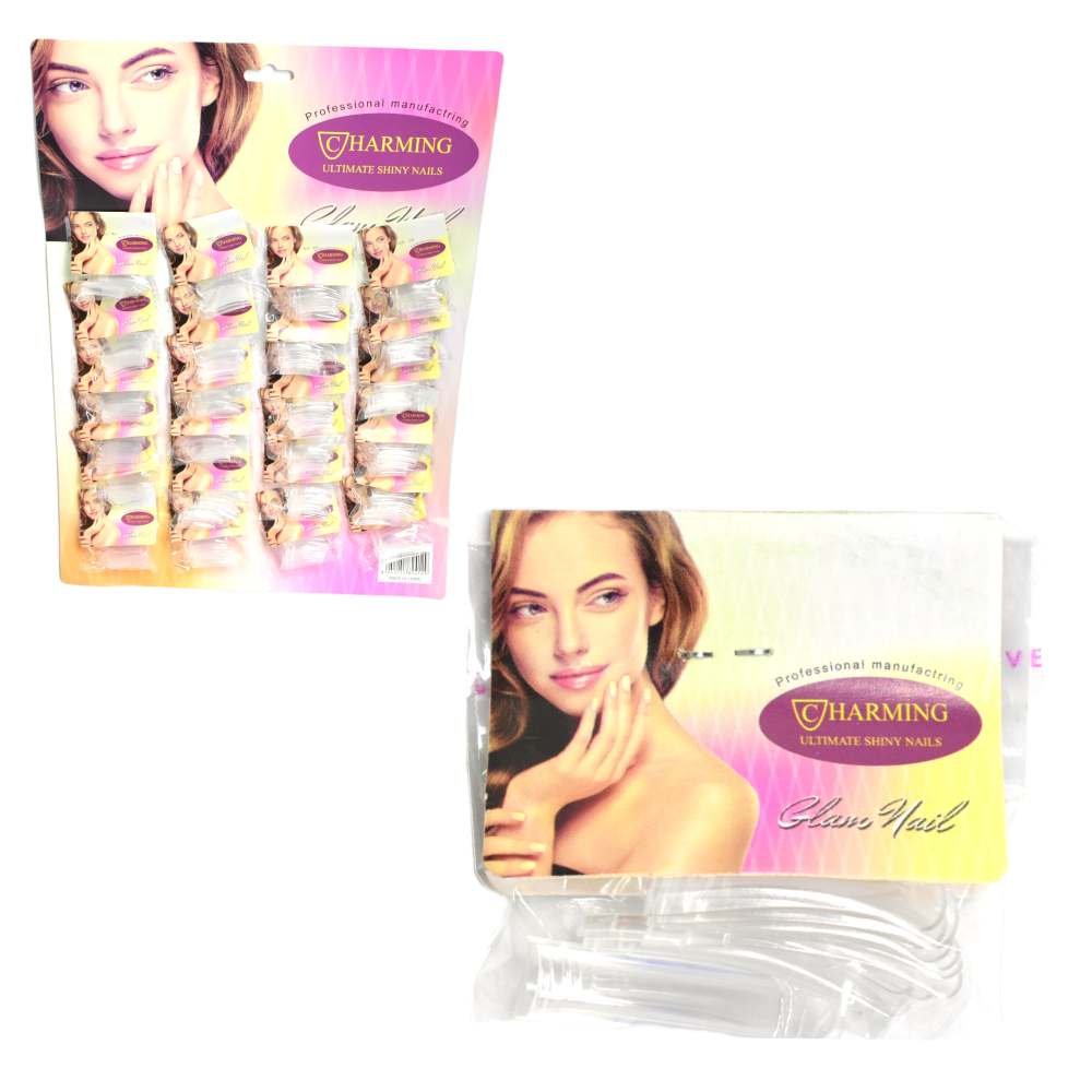 Set de uñas transparentes en sobre charming