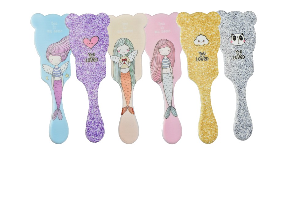 Mini cepillos para cabello forma de gato presentación surtida