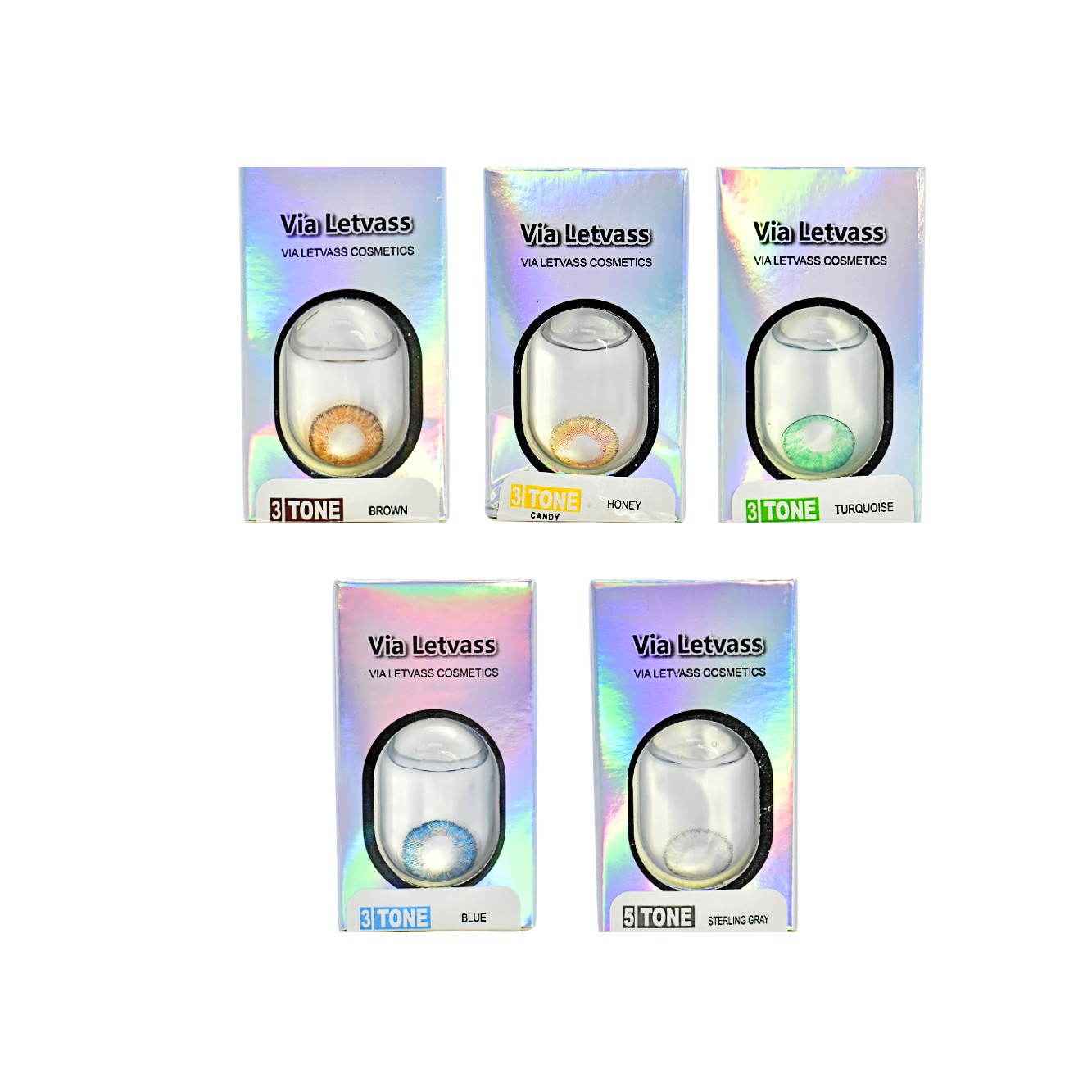 Lentes de contacto decorativo Via Letvass cosmetics colores surtidos - Imagen 2