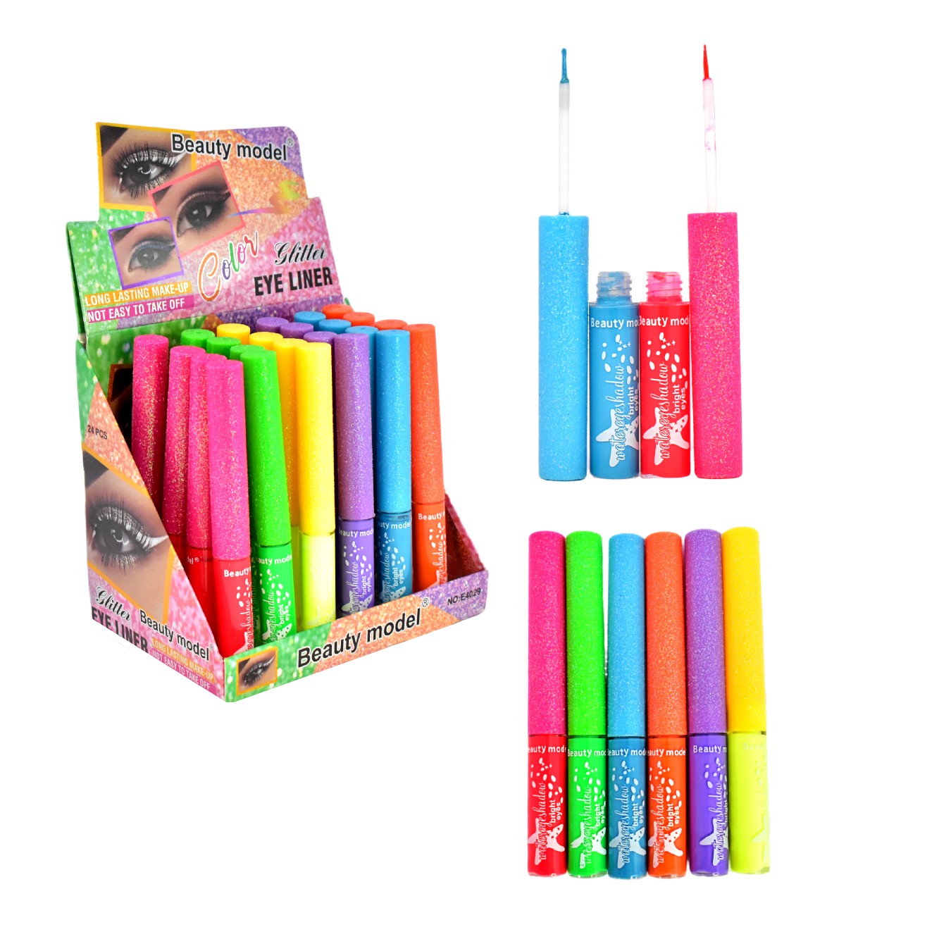 Delineador líquido para ojos Beauty Model tapa con glitter