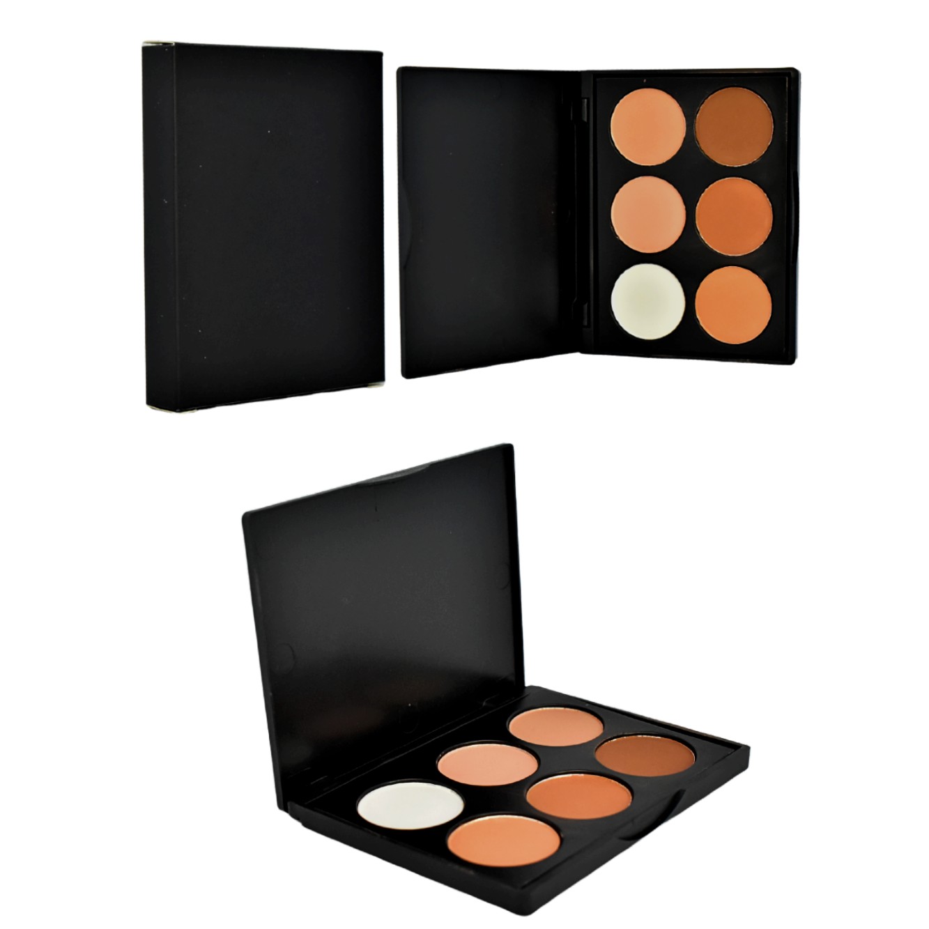 Contorno para rostro Black presentación de 6 colores caja negra