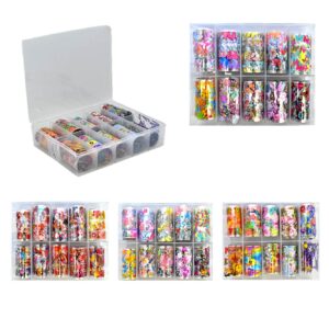 Caja de papel foil de 10 compartimentos en diseño de flores y mariposas