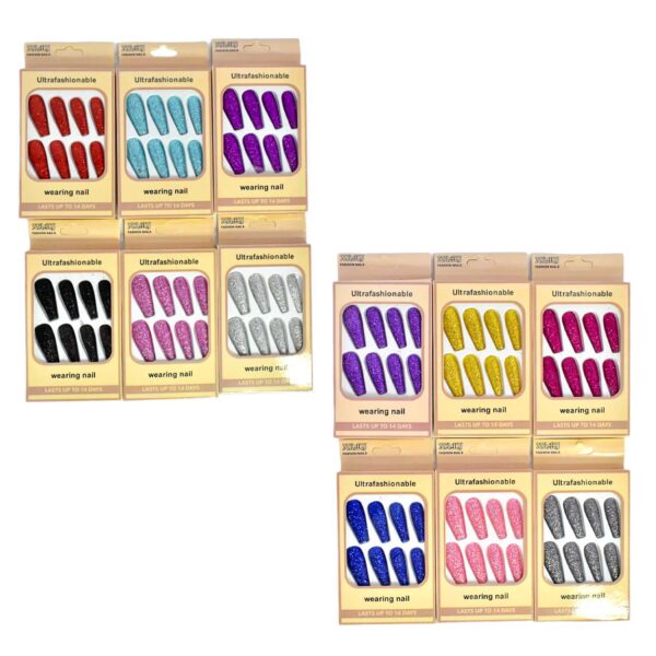 Uñas press on colores fuertes variados Ultrafashionable Wearing Nail