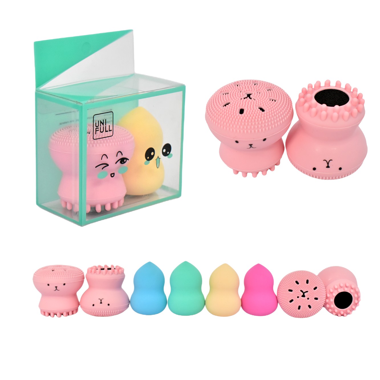 Set de esponja para maquillaje y pulpito exfoliante Uni Full