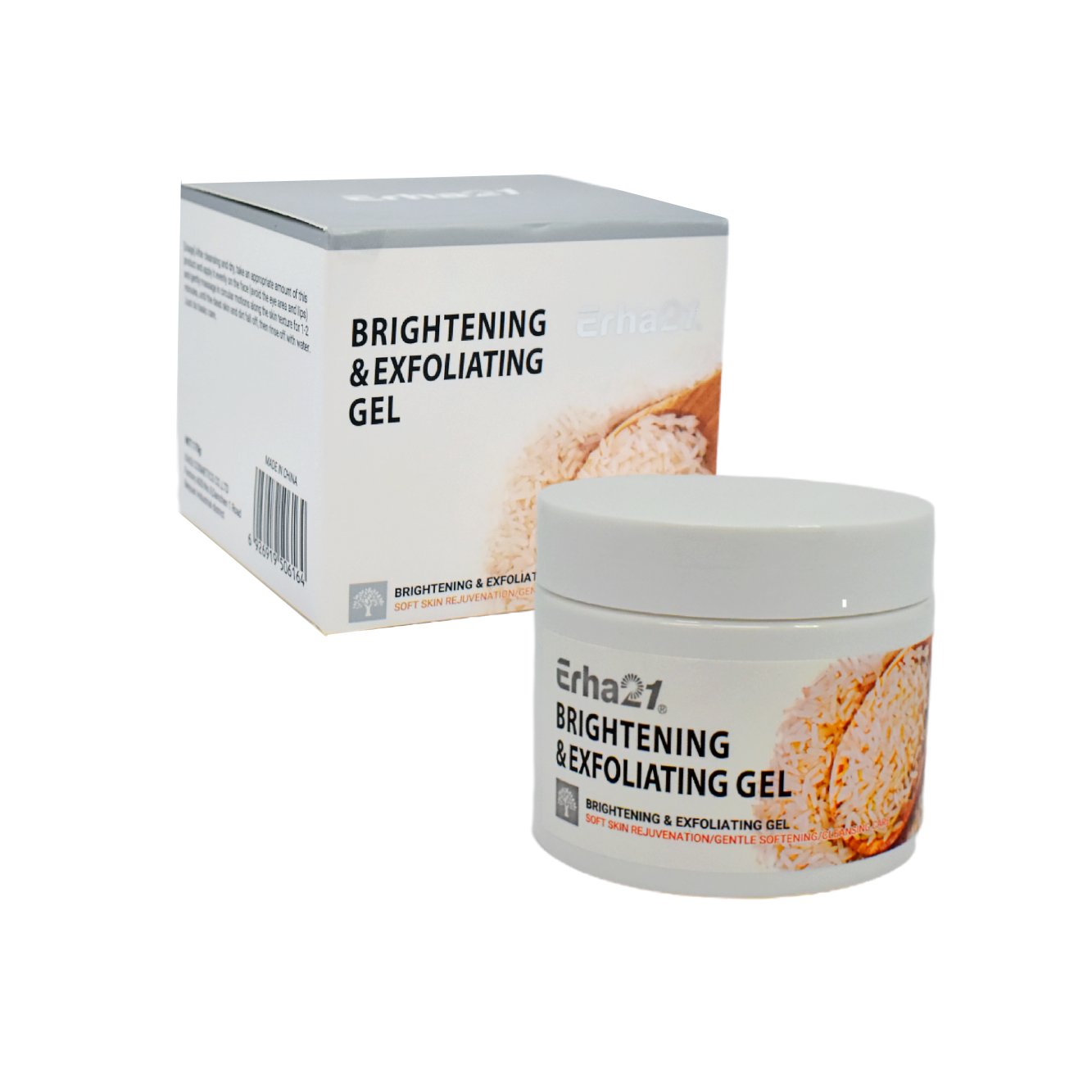 Gel exfoliante con extractos de arroz Erha 21 170g