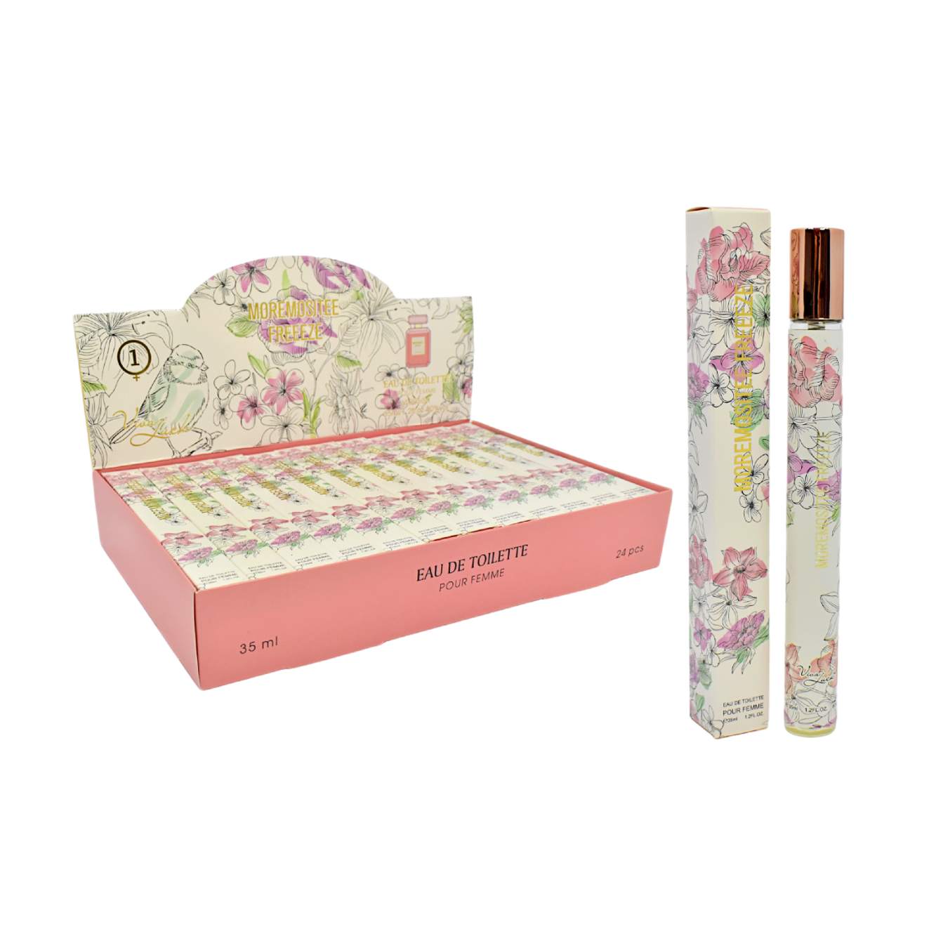 Perfume para dama MOREMOSITEE FREEEZE 35ML 80%vol Viva Luck