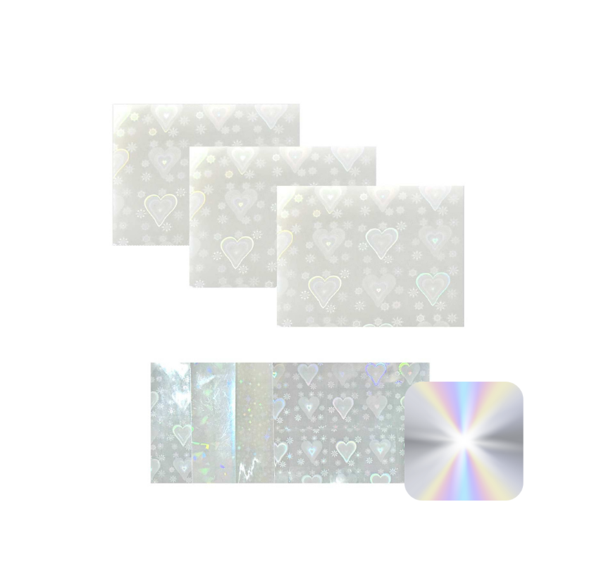 Stickers para uñas con diseño holográfico platinado