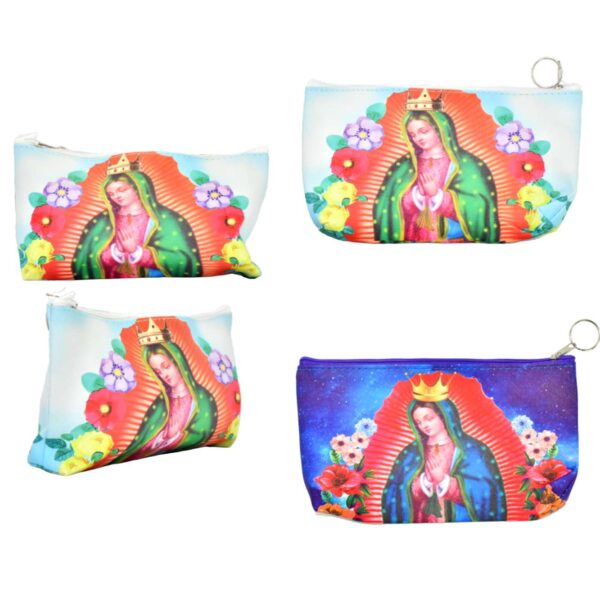 Cosmetiquera rectangular de la virgen de guadalupe