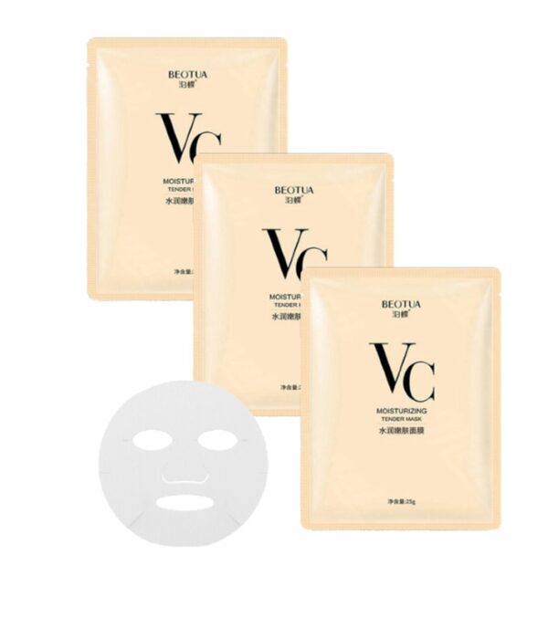 Mascarilla facial hidratante de Vitamina C 25g BEOTUA sobre beige