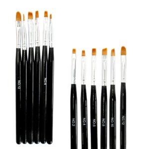 Unidad de pincel para acrilico de uñas presentacion negro y blanco Numero 4