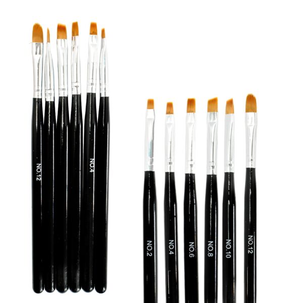 Unidad de pincel para acrilico de uñas presentacion negro y blanco Numero 4