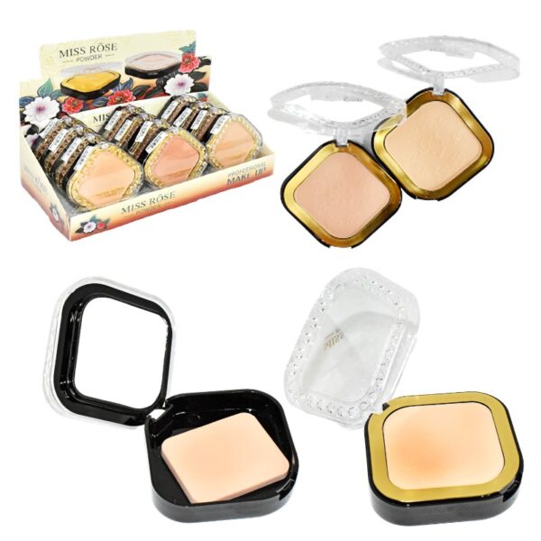 Polvos Miss Rose Rombo Negro Tapa Transparente