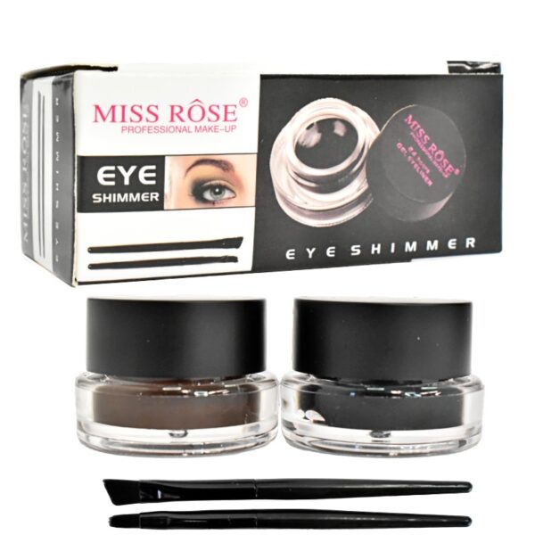 Duo De Delineador Negro Y Pomada Para Cejas Miss Rose