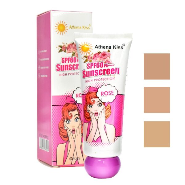 Base Con Protector Solar Athena Kiss 60+ Surtidas Con Extracto De Aloe Fresa Y Colageno
