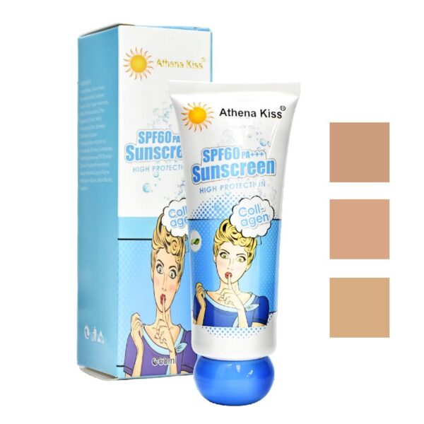Base Con Protector Solar Athena Kiss 60+ Surtidas Con Extracto De Aloe Fresa Y Colageno - Imagen 2