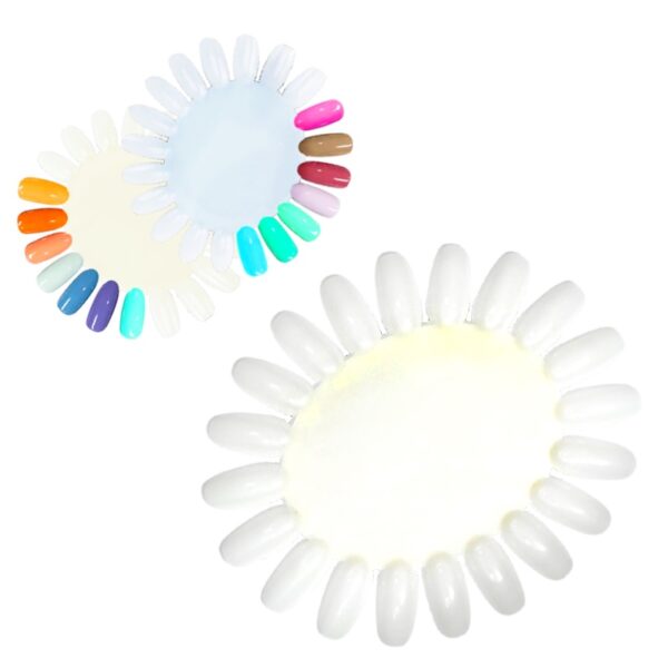 Kit de exhibidores con forma ovalada y color blanco para uñas - Imagen 3