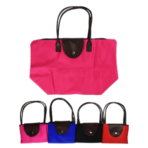 Bolsa mediana plegable diseño liso colores surtidos