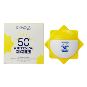 Crema aclarante con protector solar de alta cobertura presentacion de sol BIOAQUA
